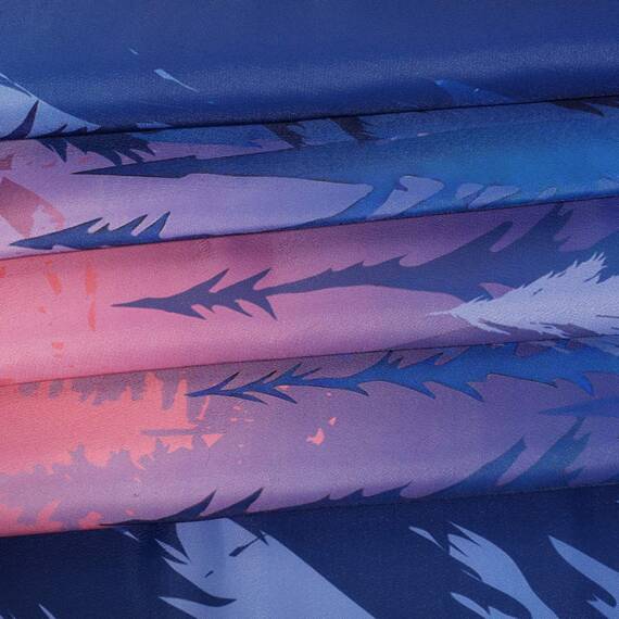 RosieLily Trippy Duschvorhang-Set, Motiv: Bergwald, cooler Baum, Badezimmer-Dekoration, 183 x 183 cm