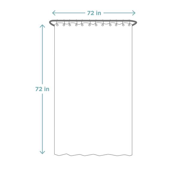 MAYTEX Duschvorhang, Vinyl, Beige, 0,3 cm B x 182,9 cm L (1 Stück)