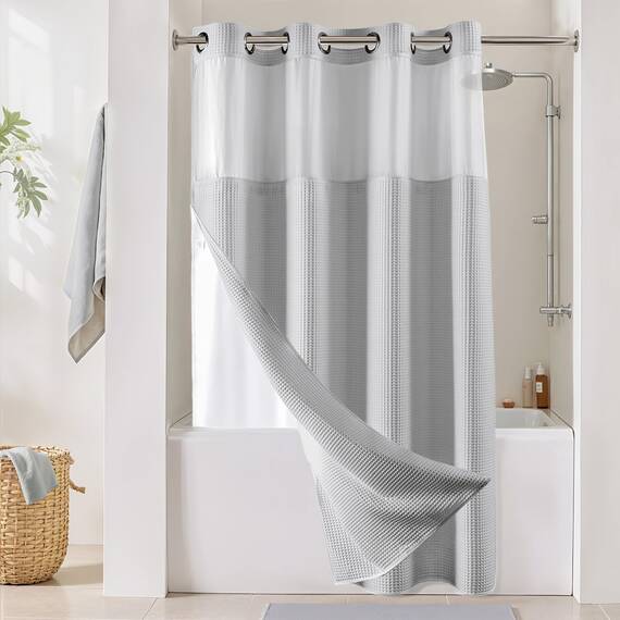 River Dream Lake Wanaka Duschvorhang-Set, Baumwollmischgewebe, Waffelgewebe, mit Ersatz-Futter, 137,2 x 203,2 cm
