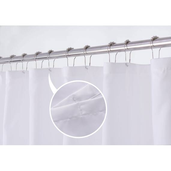 N&Y HOME Duschvorhang aus Stoff mit Magneten, Hotelqualität, maschinenwaschbar, 178 x 183 cm, für Badezimmer