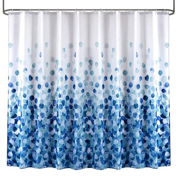 ARICHOMY Duschvorhang, Polyester, Bauernhaus-Duschvorhang-Set, Badezimmerstoff, Herbstvorhänge, wasserdicht, bunt, lustig, mit Standardgröße 72 x 72 cm (blau)