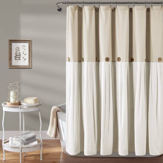 Lush Decor Duschvorhang aus Leinen, 183 x 183 cm