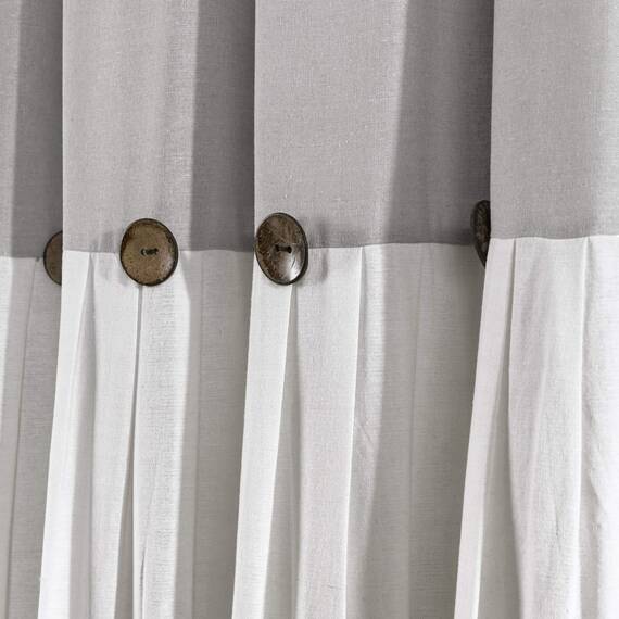 Lush Decor Duschvorhang aus Leinen, 183 x 183 cm, Grau und Weiß