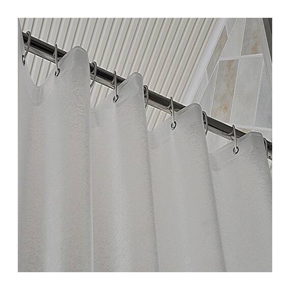 AooHome Extra langer Duschvorhang, 183 x 248 cm, Eva-Duschvorhang mit 5 Magneten an der Unterseite, wasserabweisend, halbtransparent