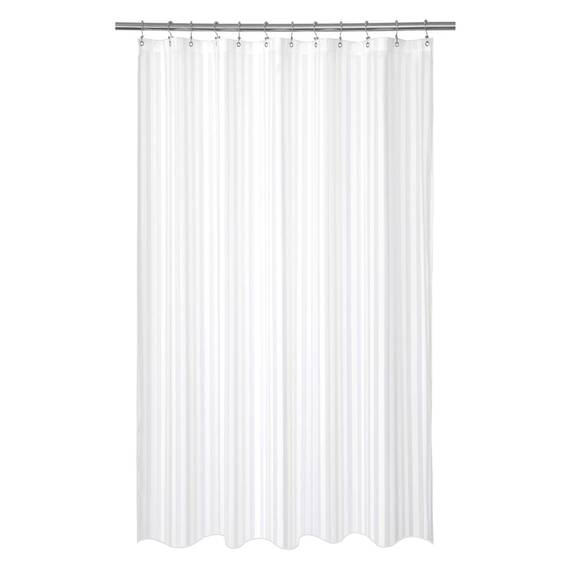 Barossa Design Duschvorhang aus Stoff 71Wx72L White Damask Stripe(Waterproof)