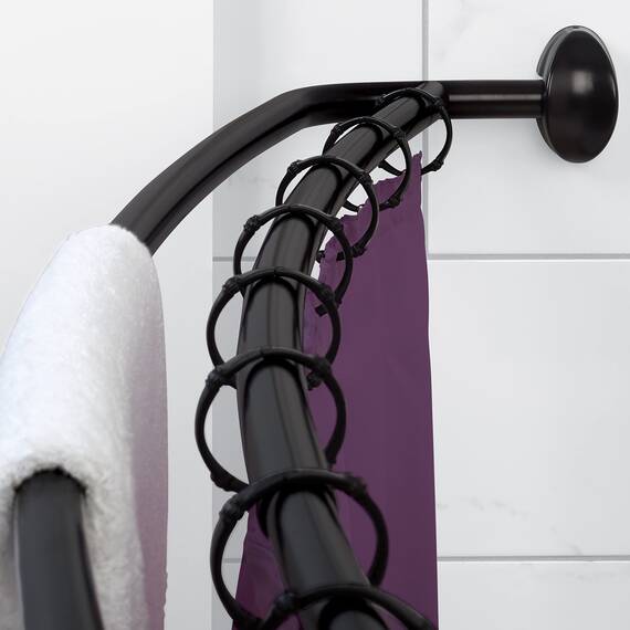 Zenna Home Aluminum Double Curved Rustproof Shower Rod NeverRust Duschvorhangstange, doppelt gebogen, rostfreie Duschstange, Aluminium, Bronze, 45 to 72 Inches