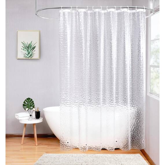 Aoohome Wasserwürfel-Duschvorhang, strapazierfähig, mit Magneten, wasserdicht, 183 x 190 cm, halbtransparent