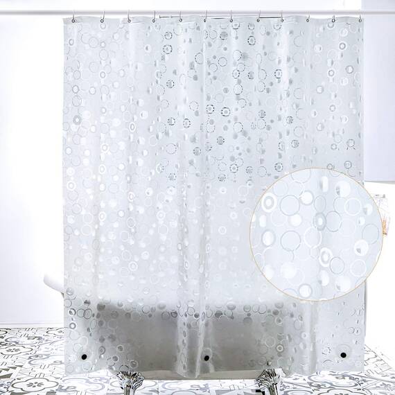 WELTRXE WEIFENG Form & Schimmelfest Dusche Vorhang Wasserabweisend, Antibakterieller Duschvorhang Liner, Keine, chlorfrei Dusche, Schwere Pflicht für Dusche Stall, Badewannen 72 x 72,12 Haken. Stil 3