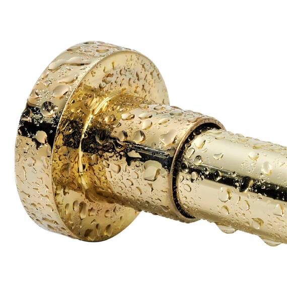 BRIOFOX Spring Tension Gardinenstange 43-73 Zoll Rostbeständig und Rutschfest Duschvorhangstange für Badezimmer Gold
