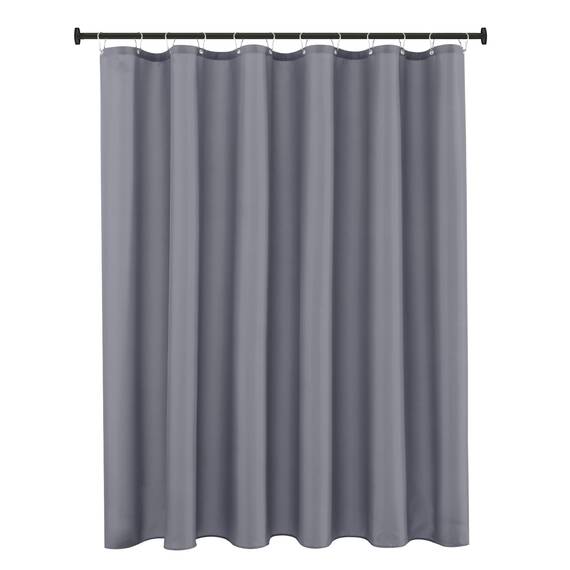 Biscaynebay Duschvorhang aus Stoff in Hotelqualität, 183 x 183 cm, dunkelgrau, wasserabweisend, rostbeständige Ösen, beschwerte Unterseite, maschinenwaschbar