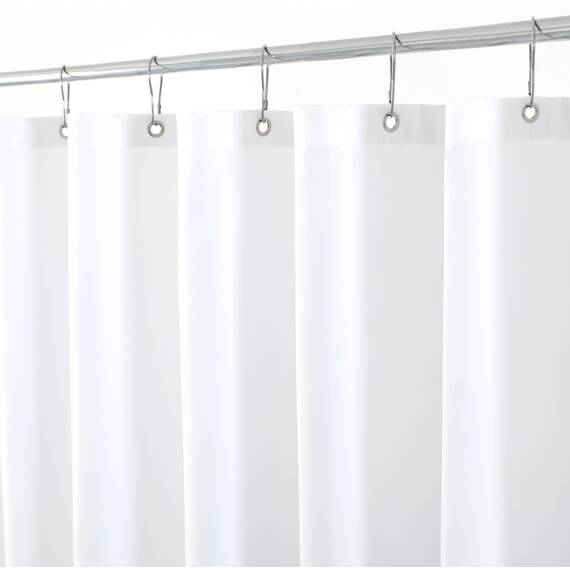 Biscaynebay Duschvorhang in Hotelqualität, Stoff, 183 x 183 cm, weiß, wasserabweisend, Badezimmervorhänge, rostbeständige Ösen, beschwerter Saum, maschinenwaschbar