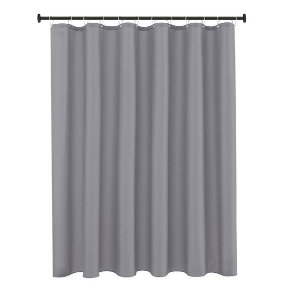 Biscaynebay Duschvorhang aus Stoff, Kurze Stalleinlagen, 182,9 cm Breite x 165,1 cm Länge, Silbergrau, wasserabweisend, Badezimmer-Vorhänge, rostbeständige Ösen, beschwerter Boden, maschinenwaschbar