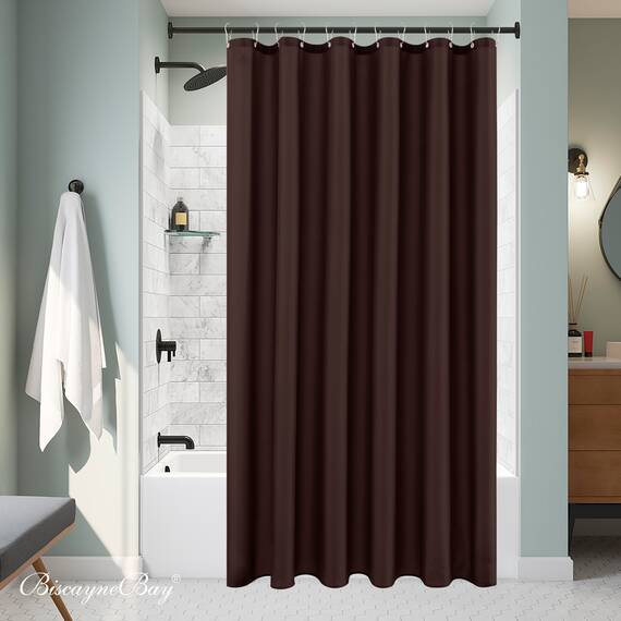 Biscaynebay Hochwertiger Stoff-Duschvorhang, 183 x 183 cm, braune, Wasserabweisende Badezimmer-Vorhänge, rostbeständige Ösen, beschwerter Saum, maschinenwaschbar