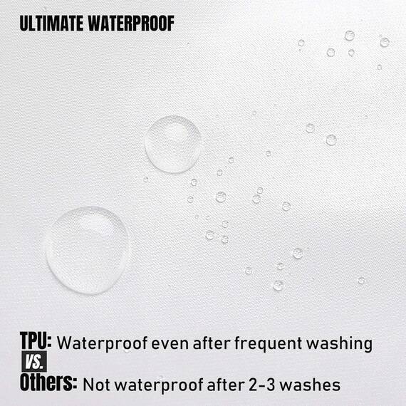 N&Y HOME Ultimativer wasserdichter Stoff-Duschvorhang oder -auskleidung, maschinenwaschbar, atmungsaktives TPU-Futter, Badewanne, Dusche, Weiß, 182,9 x 182,9 cm