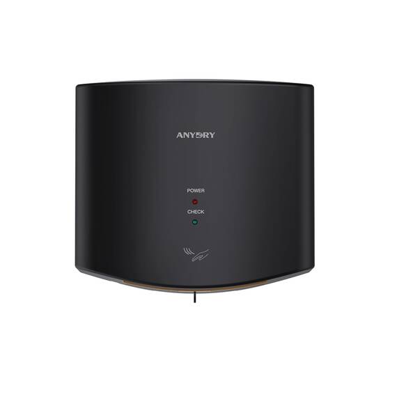 anydry 2630S Kompakter Händetrockner,Automatischer Elektrischer Händetrockner für Wandmontage,Für Gewerbliche oder Private Zwecke,Händetrockner für Toiletten.1400-1650W.(Schwarz)