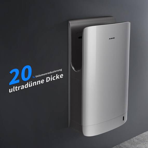 AIKE Swan Slim Händetrockner mit HEPA-Filter, Elegantes Kurven-Design und Minimalistische Ästhetik für Moderne Badezimmer, 220V Modell AK2065 (Platin Silber)