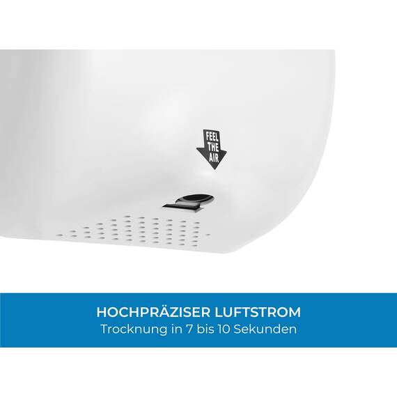 Bremmer Generic Turbo Handtrockner with Hohe Geschwindigkeit, Niedrigenergie, Umweltfreundlich, Elektrischer Trockner. Elektrische Handtrockner für Toiletten Gewerbe weiß