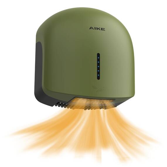 AIKE GentleAir Warmluft Handtrockner, Leise für Zuhause & Bäder, AC220V-240V, Wald Grün