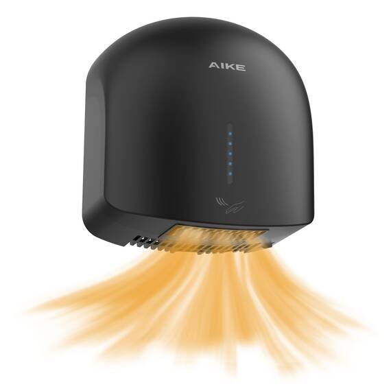 AIKE GentleAir Warmluft Handtrockner, Leise für Zuhause & Bäder, AC220V-240V, Mitternacht Schwarz