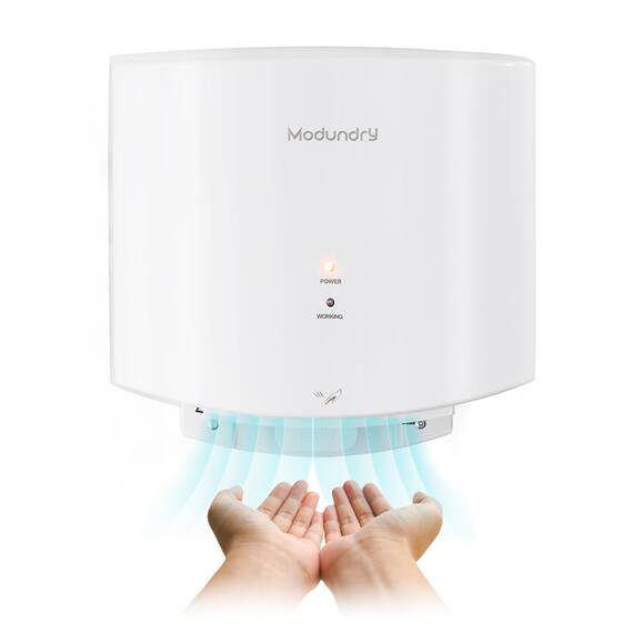 Modundry Kompakt Händetrockner Automatischer Elektrischer Handtrockner für die Wandmontage für Gewerbliche und Heimgebrauch, Badezimmer Toilette, Weiß