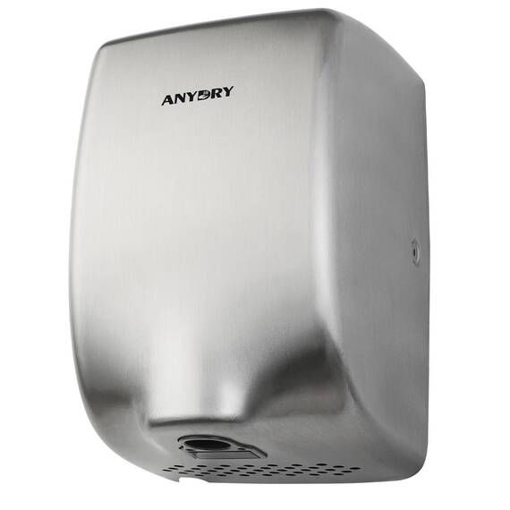 anydry 2803Y Mini-Händetrockner, Hochgeschwindigkeits-Luftstrom 1350W, Edelstahl-Gestrahlte Oberfläche, platzsparend für Gewerbe & Privathaushalte