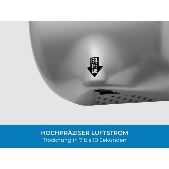 Bremmer Generic Turbo Handtrockner with Hohe Geschwindigkeit, Niedrigenergie, Umweltfreundlich, Elektrischer Trockner. Elektrische Handtrockner für Toiletten Gewerbe Silber