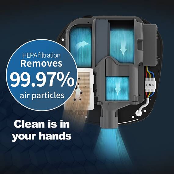 AIKE Elephant Power Händetrockner Elektrisch Mit HEPA-Filter, Gewerblich Hochgeschwindigkeit, Auto Warmluft, Edelstahlgehäuse AC220V-240V, AK2801BH
