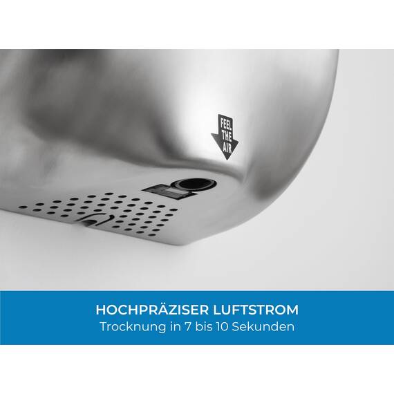 Bremmer Generic Turbo Handtrockner with Hohe Geschwindigkeit, Niedrigenergie, Umweltfreundlich, Elektrischer Trockner. Elektrische Handtrockner für Toiletten Gewerbe Gebürsteter Stahl