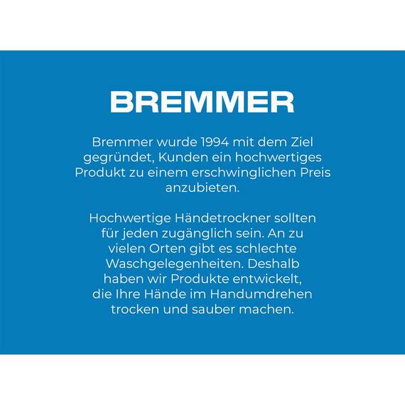 Bremmer Generic Turbo Handtrockner with Hohe Geschwindigkeit, Niedrigenergie, Umweltfreundlich, Elektrischer Trockner. Elektrische Handtrockner für Toiletten Gewerbe Gebürsteter Stahl