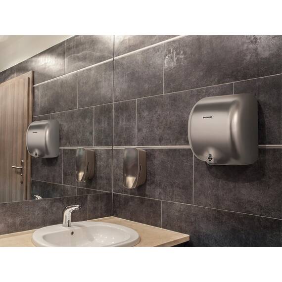 Bremmer Generic Turbo Handtrockner with Hohe Geschwindigkeit, Niedrigenergie, Umweltfreundlich, Elektrischer Trockner. Elektrische Handtrockner für Toiletten Gewerbe Silber