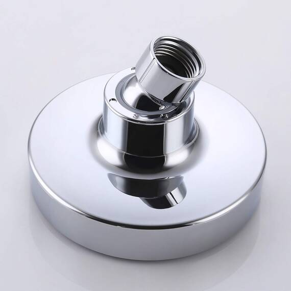 KES Regendusche Duschkopf Solardusche Brausekopf Duschbrause Dusche Ersatz Kopfbrause Regenduschkopf Rund Einbauduschkopf Schwenkbar Anti-Kalk-Düsen Poliert Chrom, J335S4-CH