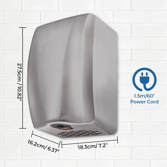 stardrix UL-zugelassener Edelstahl-Händetrockner mit HEPA-Filter, robuster automatischer elektrischer Hochgeschwindigkeits-Händetrockner für gewerbliche Toilette, gebürstet