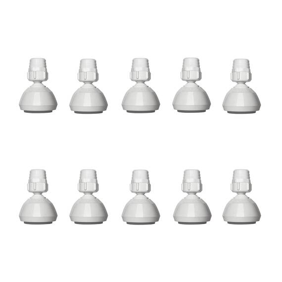 Siroflex Fester Duschkopf Weiß 10 Stück 2760/10, Robustes Polypropylen, Ohne Freiliegende Metallteile, Universalanschluss 1/2", Breiter Strahl, Für Häufige Nutzung, Made in Italy