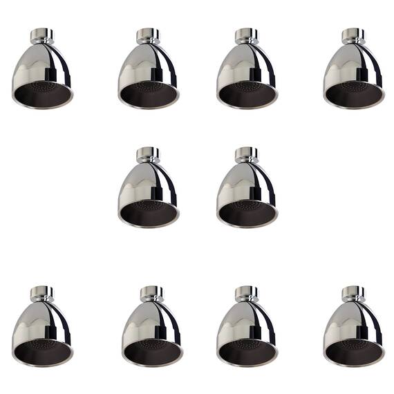 Siroflex Fester Duschkopf Antikalk 10 Stück 2765/10, ABS Chrom, Breiter Strahl, Universalanschluss 1/2", Abnehmbarer Wassersparer, Edelstahlfilter, Für Gewerbe & Professionelle Nutzung, Made in Italy