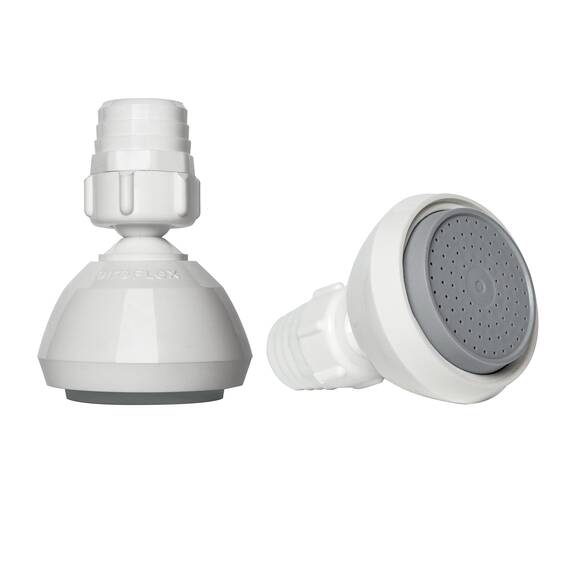 Siroflex Fester Duschkopf Weiß 10 Stück 2760/10, Robustes Polypropylen, Ohne Freiliegende Metallteile, Universalanschluss 1/2", Breiter Strahl, Für Häufige Nutzung, Made in Italy