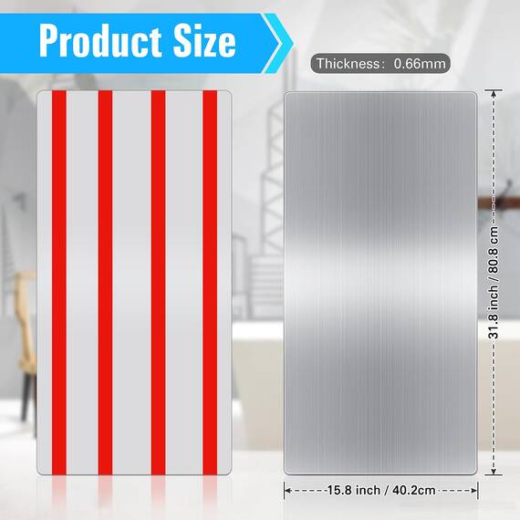 Isohit 81,3 x 30,5 cm Edelstahl Händetrockner Wand Spritzschutz Metall Wandpaneele Spritzschutz mit ultrastarkem Kleber für Badezimmer, Küche, WC