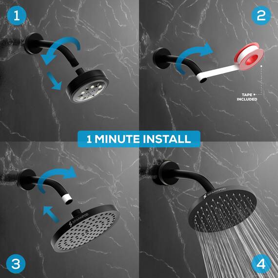 SparkPod Fester Duschkopf – Hochdruckregen – luxuriöser moderner Look – einfache Installation ohne Werkzeug – perfekter verstellbarer Ersatz für Ihre Badezimmer-Duschköpfe (20 cm quadratisch, Vintage