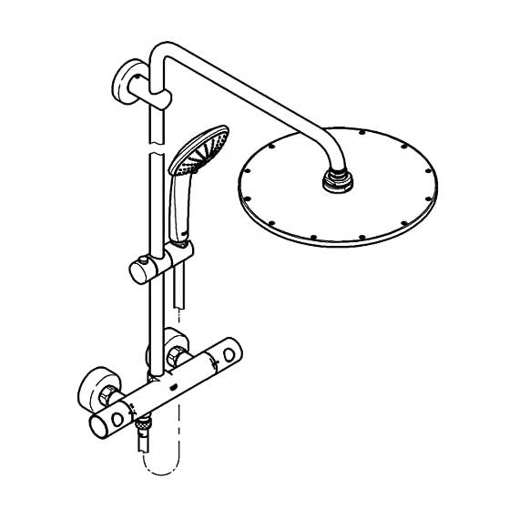 GROHE Euphoria 310 - Duschsystem inkl. Thermostatbatterie (Wandmontage, langlebige Oberfläche, Antikalk-System), supersteel, 26075DC0