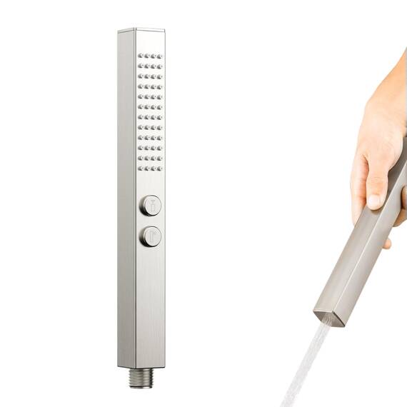 ACEFY Duschkopf wassersparend Dual Function Mode Handbrause Stabhandbrause mit Anti-kalk Dusen Duschbrause massiv Messing Gebürstet