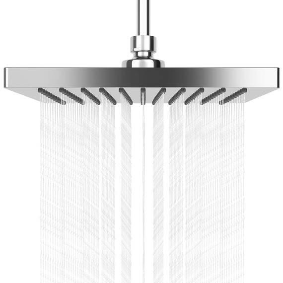 AiQInu 8 Zoll Eckig Duschkopf Regendusche,Verstellbarer Kopfbrause Wassersparend mit Anti-Kalk-Düsen,Wasserfall-Duschkopf aus Edelstahl,Durchmesser 20cm