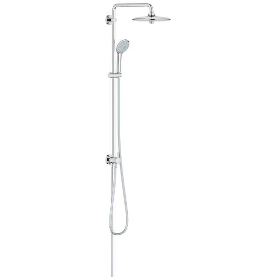 GROHE Vitalio Joy 260, Duschset ohne Armatur, wassersparend, 8l pro Min (Regendusche für vorhandene Armaturen, Kopfbrause mit 3 Strahlarten, Duschstange 74cm, Duschsystem), chrom, 27421002