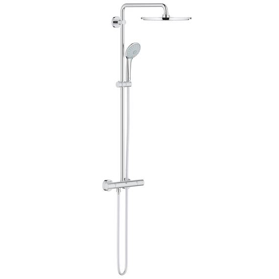 GROHE Euphoria 310 - Duschsystem mit Thermostatbatterie (Wandmontage, Antikalk System, mit Aquadimmer), rund, chrom, 26075000