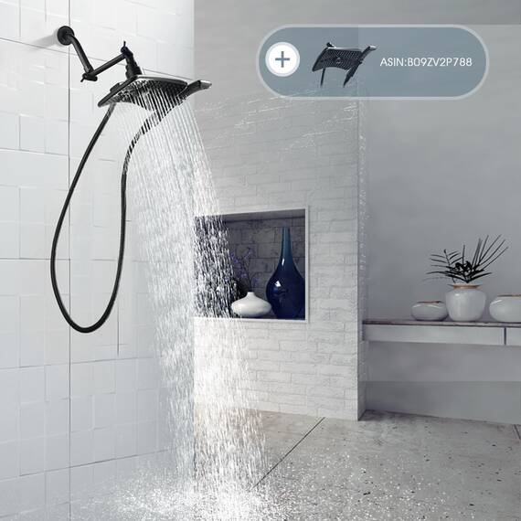 BRIGHT SHOWERS Verlängerungsarm aus Messing für Regen- und Handbrausen, 12,5-cm-Universal-Duscharmverlängerung, höhen- und winkelverstellbar, ölgeriebene Bronze