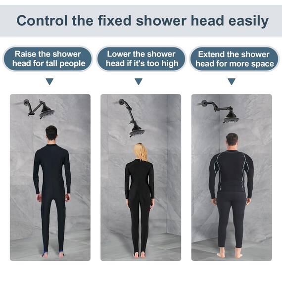 BRIGHT SHOWERS Verlängerungsarm aus Messing für Regen- und Handbrausen, 12,5-cm-Universal-Duscharmverlängerung, höhen- und winkelverstellbar, ölgeriebene Bronze