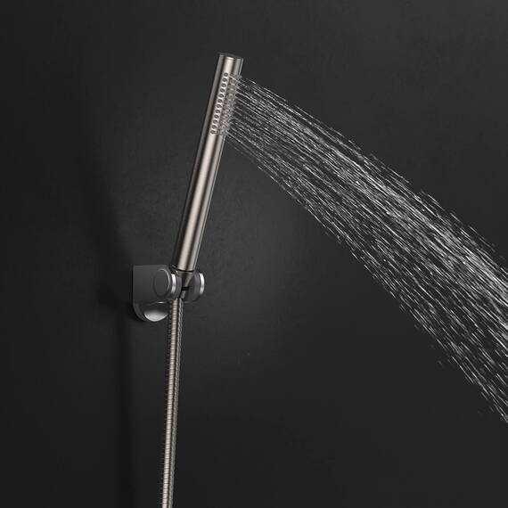 ACEFY Duschkopf wassersparend 1 Strahlart Handbrause/Stabhandbrause mit 48 Anti-kalk Dusen Duschbrause massiv Messing，Gebürstet