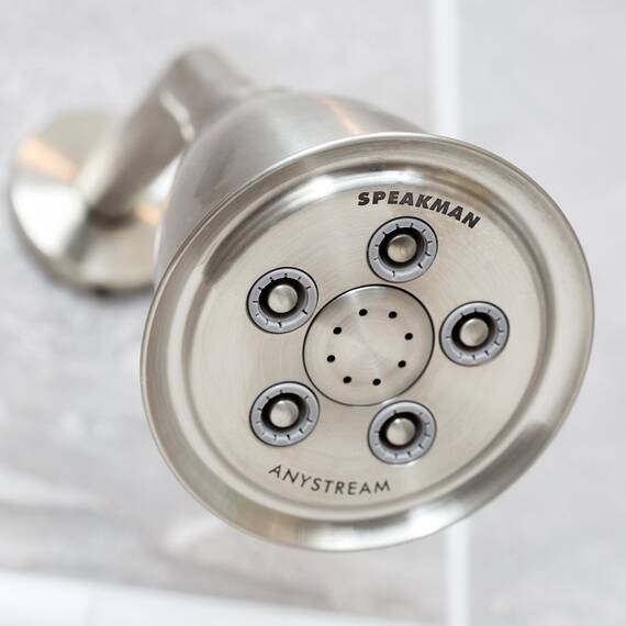 Speakman, S-2005-HB-BN-E2 Hotel Anystream Multifunktions-Duschkopf, 2,0 GPM, gebürstetes Nickel, verstellbar