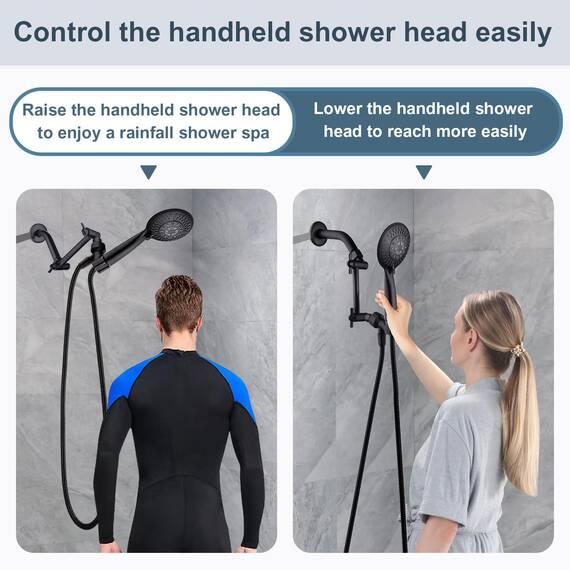 BRIGHT SHOWERS Verlängerungsarm aus Messing für Regen- und Handbrausen, 12,5-cm-Universal-Duscharmverlängerung, höhen- und winkelverstellbar, ölgeriebene Bronze