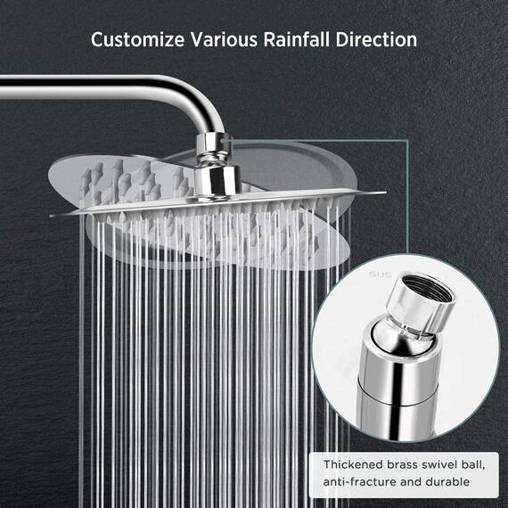 15cm Regenbrause, Markcco Kreisförmiger Hochdruck Duschkopf aus Edelstahl 304, komfortables Duscherlebnis auch bei niedrigem Wasserdruck, installierbar an der Wand oder Decke (15cm, Chrom)
