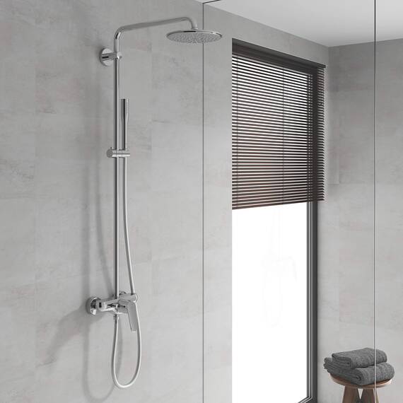 GROHE Euphoria XXL Eurodisc Cosmopolitan 210 - Duschsystem mit Einhandmischer (inkl. Handbrause Euphoria Cosmopolitan, höhenverstellbar, Antikalk- System, langlebig),chrom, 23058003