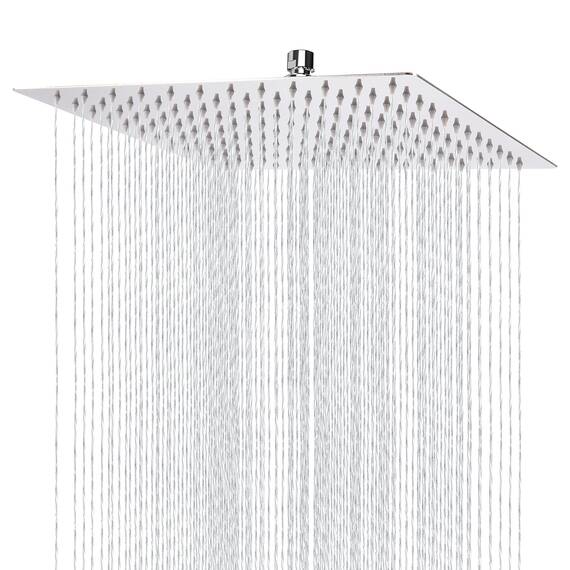 30cm Großer Regenbrause - Markcco Quadrat Hochdruck Duschkopf aus Edelstahl 304 - komfortables Duscherlebnis auch bei niedrigem Wasserdruck - installierbar an der Wand oder Decke (Chrom)